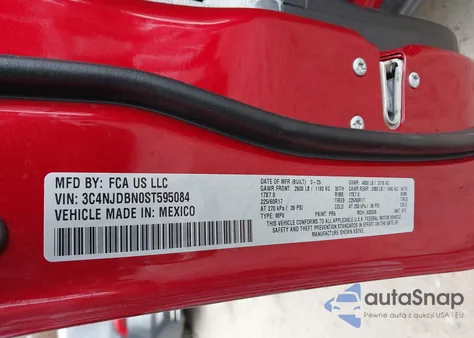 2025 Jeep Compass Latitude 4X4 z USA, uszkodzony, nr VIN 3C4NJDBN0ST595084